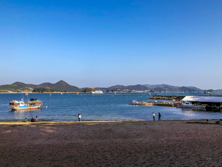 Tongyeong Südkorea Blick auf das gelbe Meer