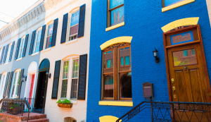 Bunte historische Häuser in Georgetown, Washington DC