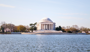 Jefferson Memorial in Washington DC am Tidal Basin