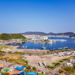 Tongyeong Südkora, Blick auf den Hafen von Tongyeong