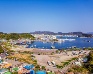 Tongyeong Südkora, Blick auf den Hafen von Tongyeong