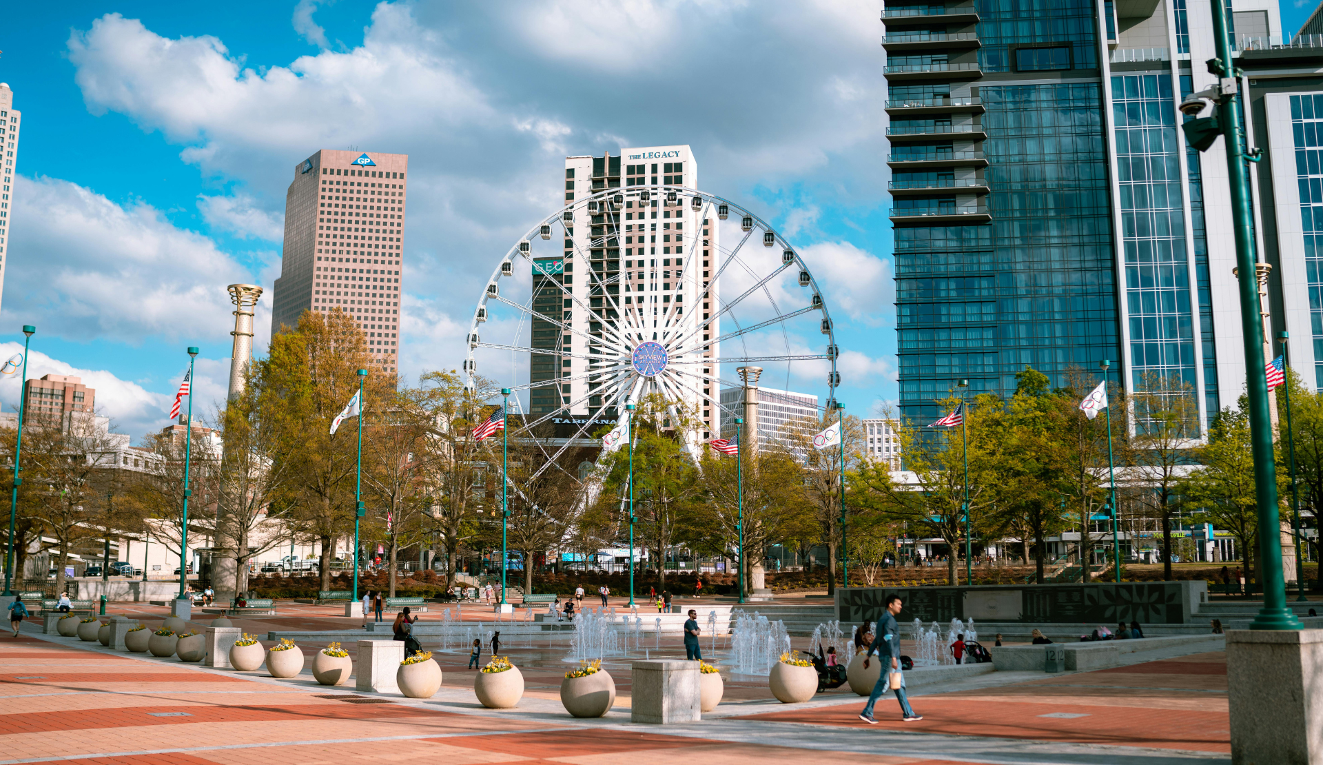 Roadtrip USA: Blick auf das Riesenrad im Centennial Olympic Park in Atlanta