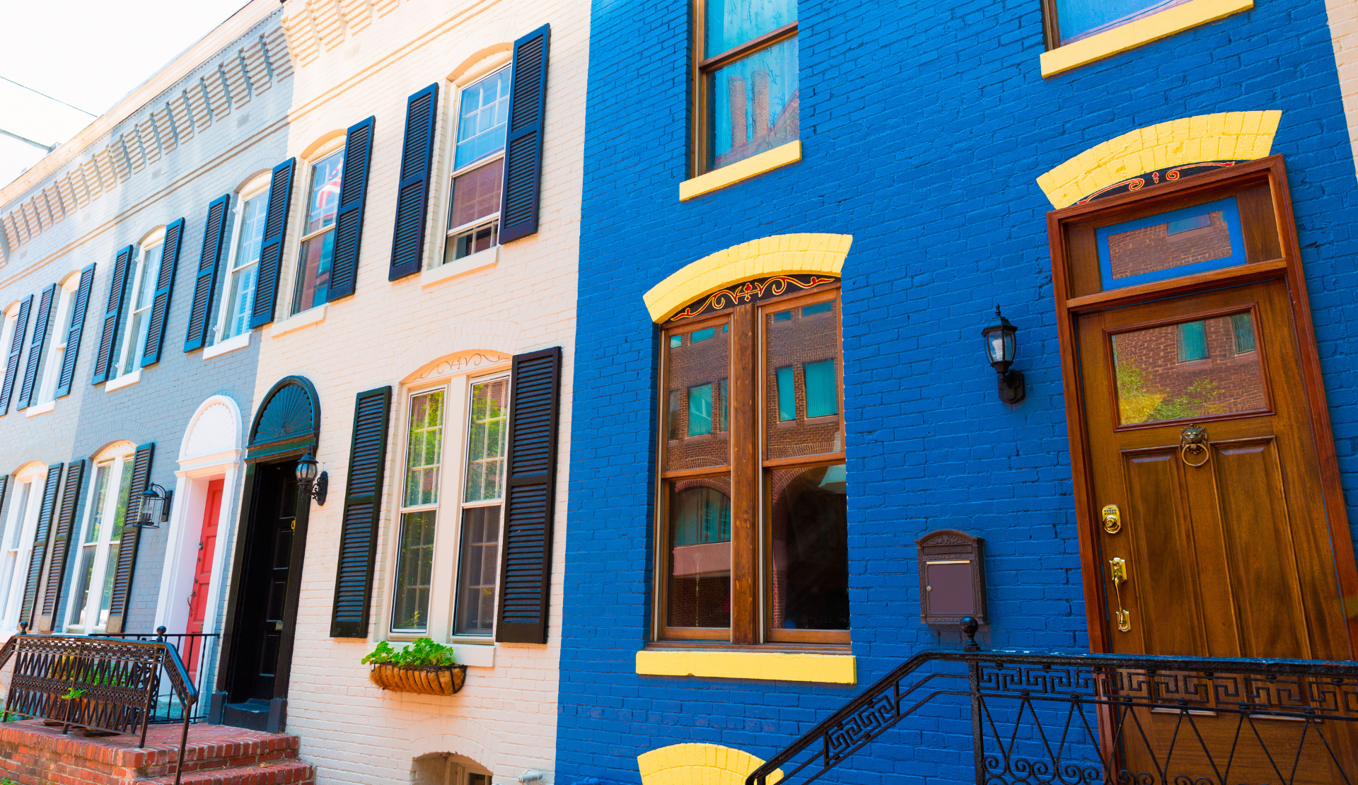 Bunte historische Häuser in Georgetown, Washington DC